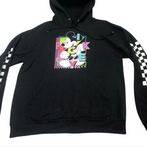 ☆DISNEY Mickey Mouse Graphic Printed Hoodie in Black - Unisex Size Small